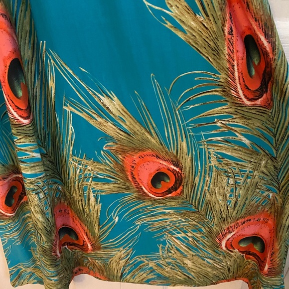 Peacock Feather Print Maxi Dress - Picture 5 of 5